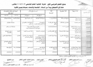 جدول امتحانات الفرقة الثانية صباحى